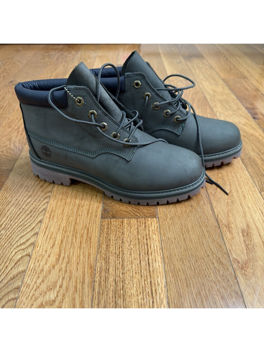 Size 8 US Men’s Timberland ReBOTL Waterproof 6” Boots Gray Nubuck  Green